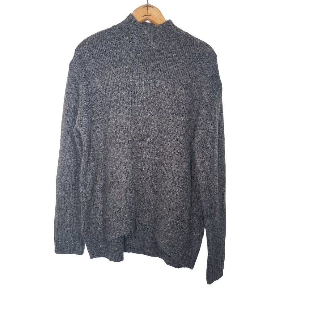 For the Republic Gray Turtleneck Pullover Acrylic Wool Sweater MEDIUM  Pre-owned